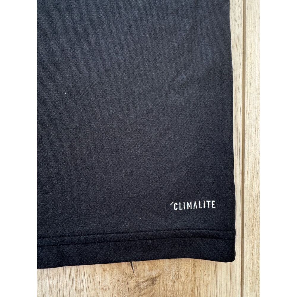 Adidas Climalite Black T-Shirt Mens Large 3 Stripe Athletic Gym Shirt Logo Sport - Picture 5 of 10